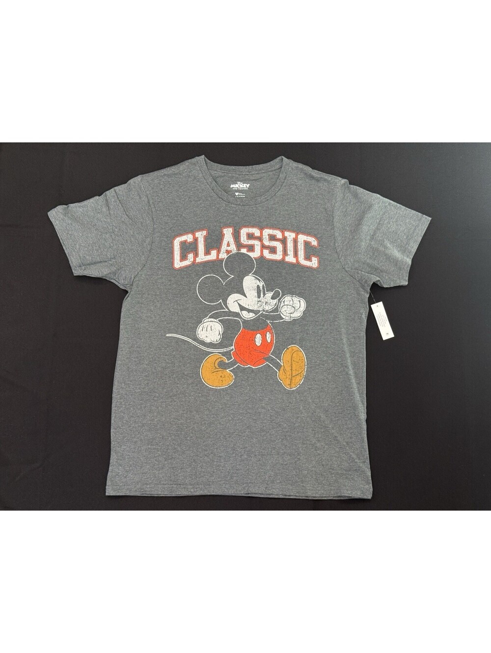 New Disney Mickey And Friends Classic Mickey Mouse Graphic T-Shirt Gray Size L
